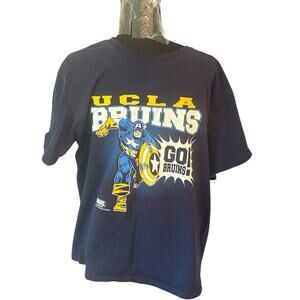 UCLA Bruins Captain America Russell Athletic Navy Blue TShirt Size Medium Marvel